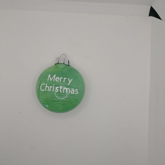 Handmade Green Ornament Merry Christmas Decorations Plastic Bulb - Picture 3 of 7